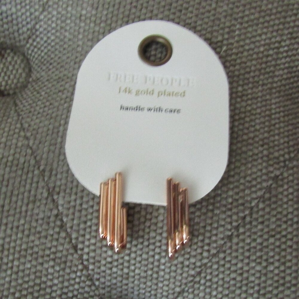 Free People 14K Gold Plated Square Hoops